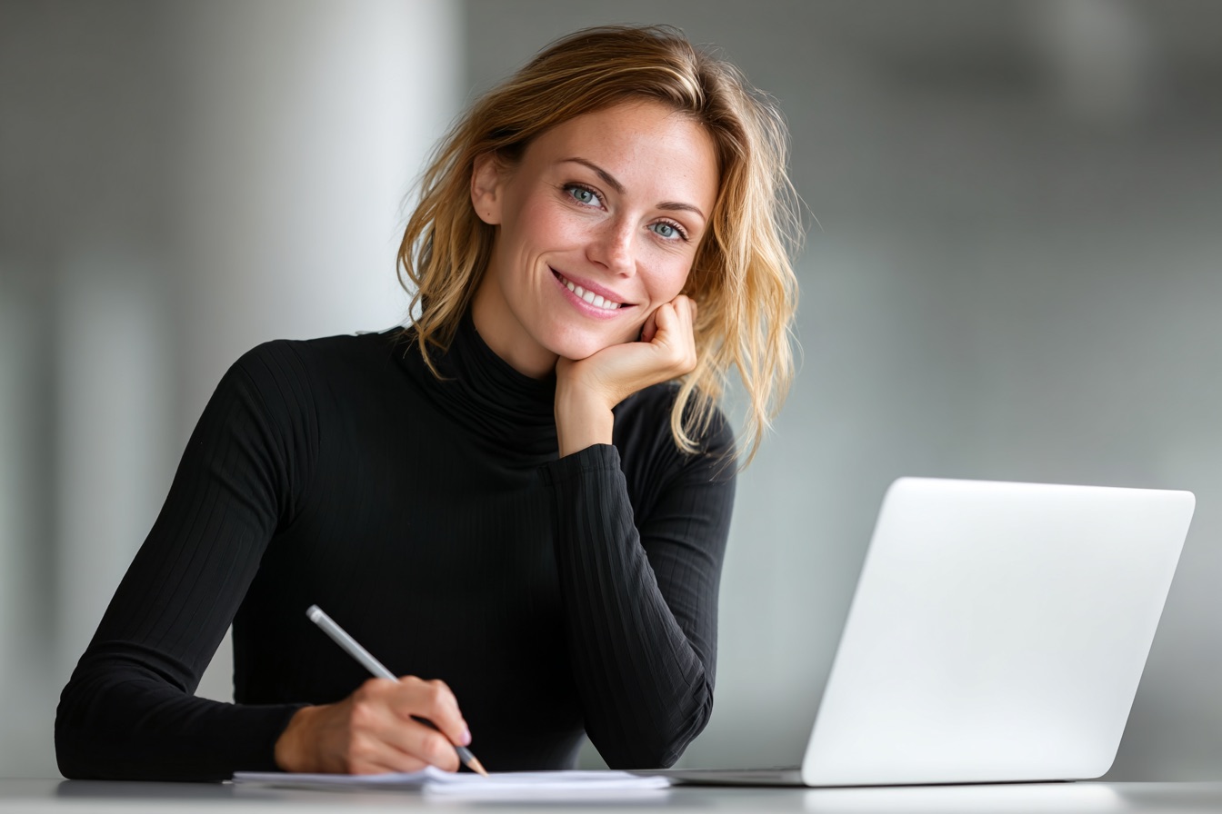 Professional woman working at desk