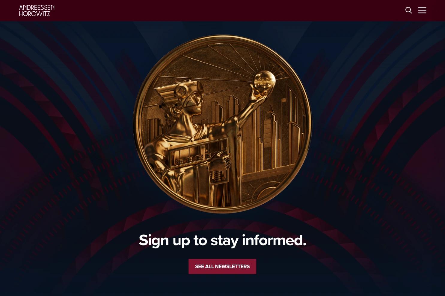 Andreessen Horowitz website screenshot