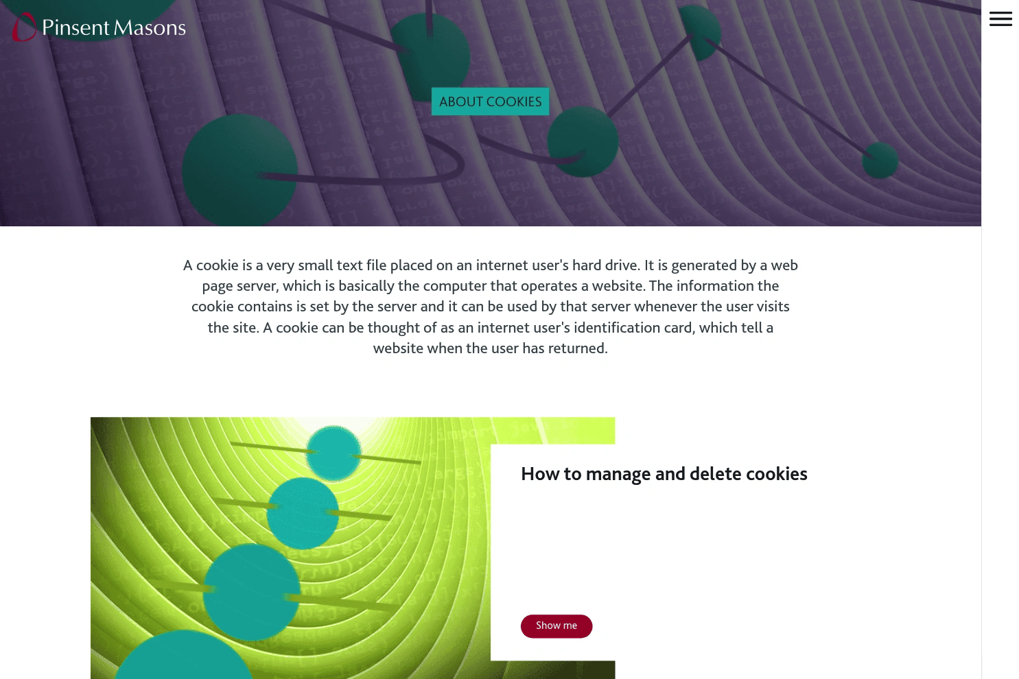 Cookie Information Hub website screenshot