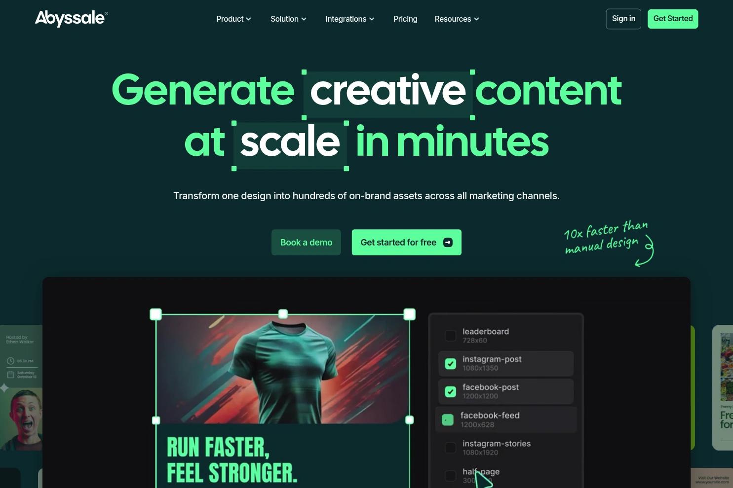 Abyssale website screenshot