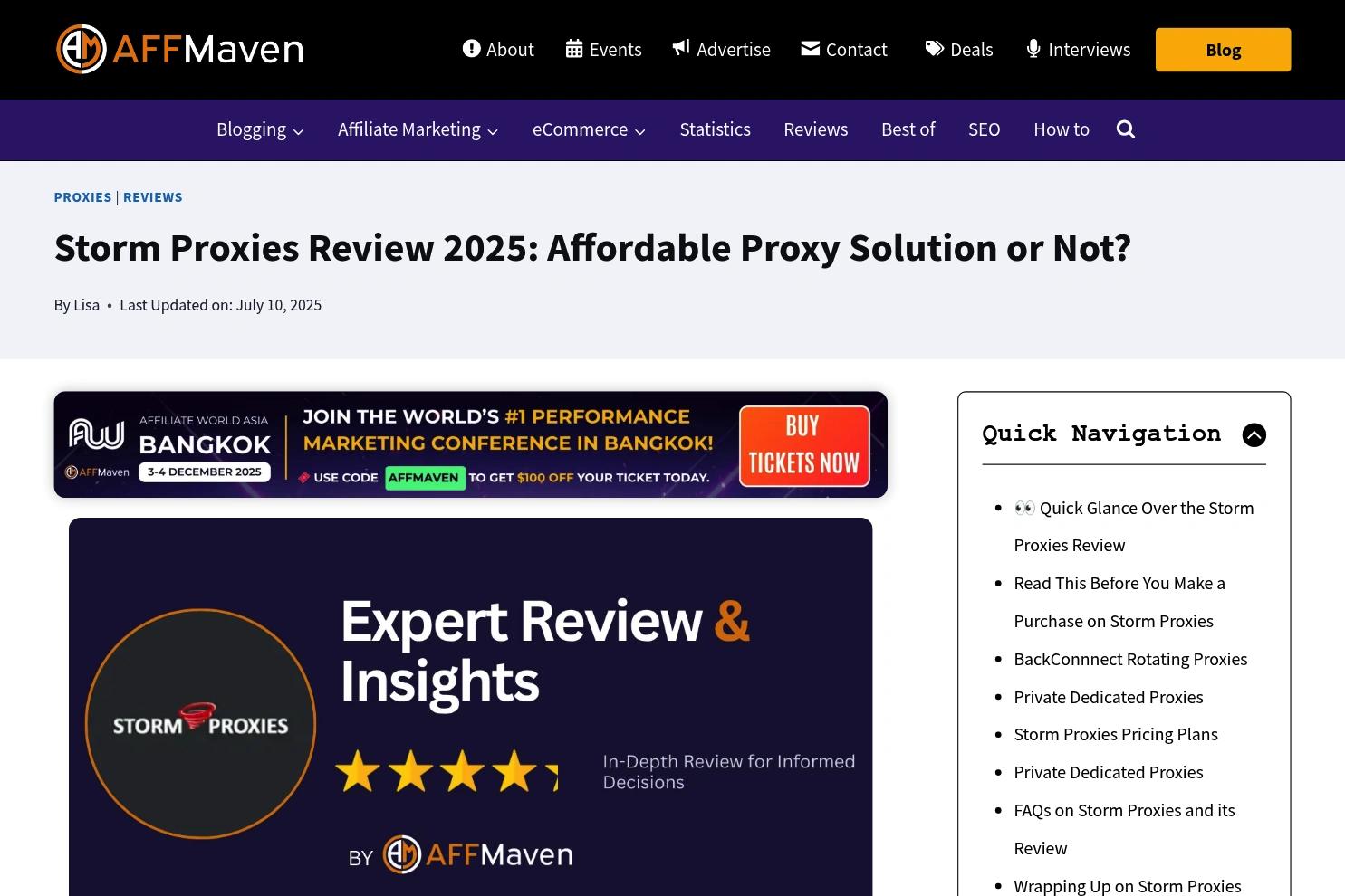 AFFMaven website screenshot