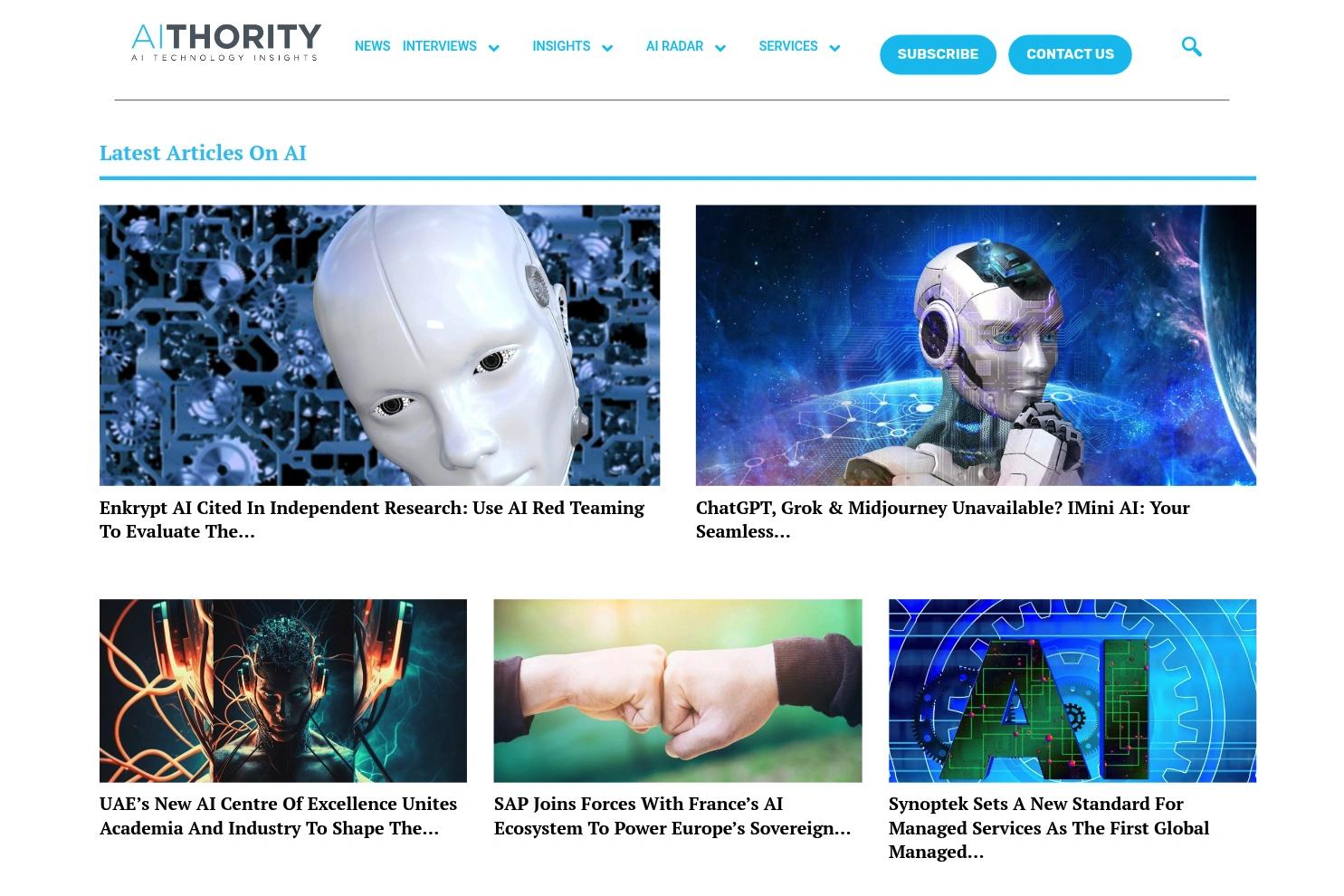 AiThority website screenshot