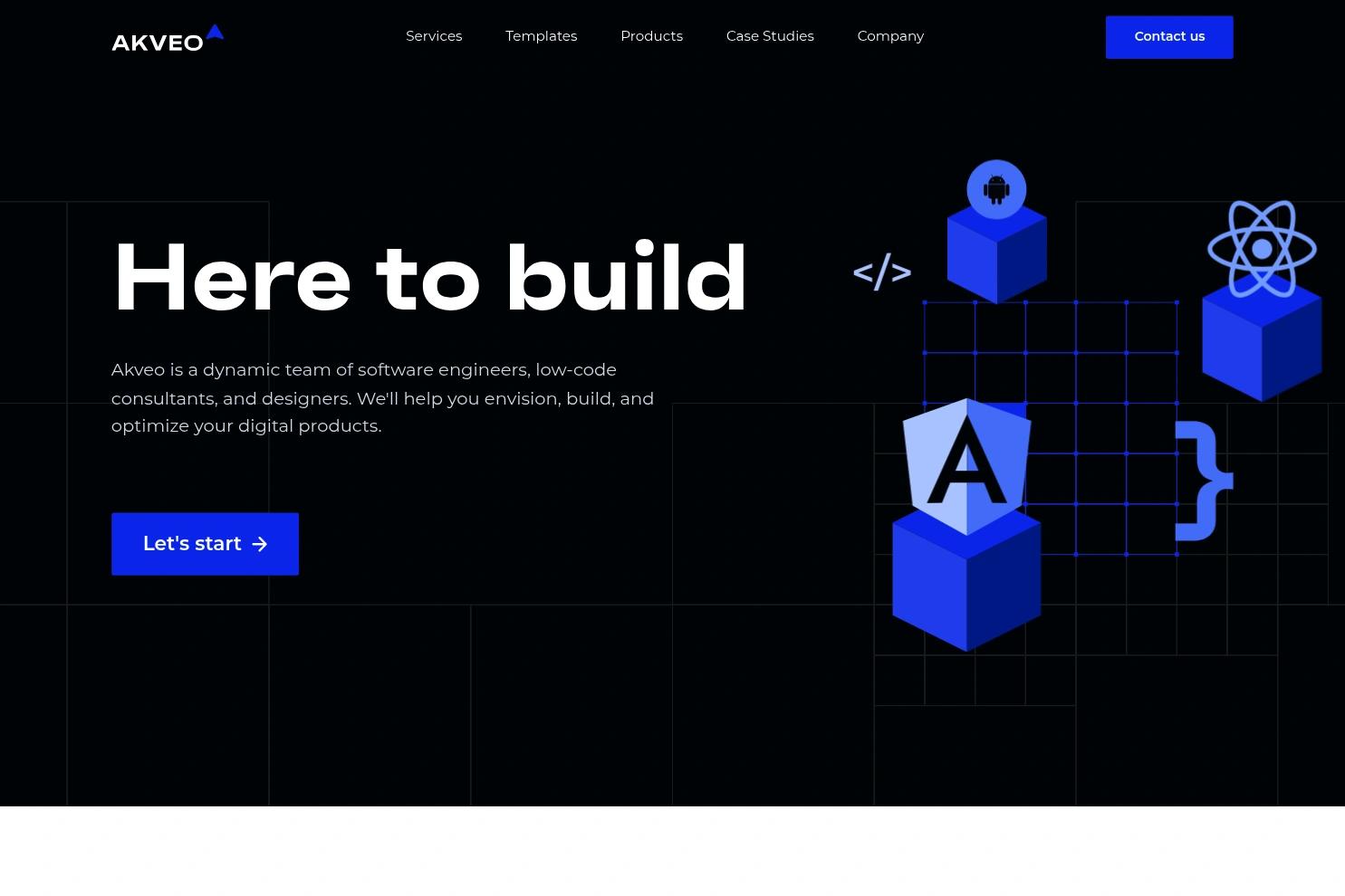 Akveo website screenshot