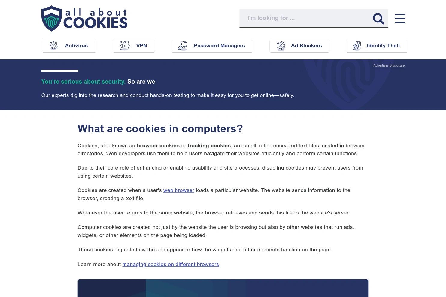 All About Cookies website screenshot