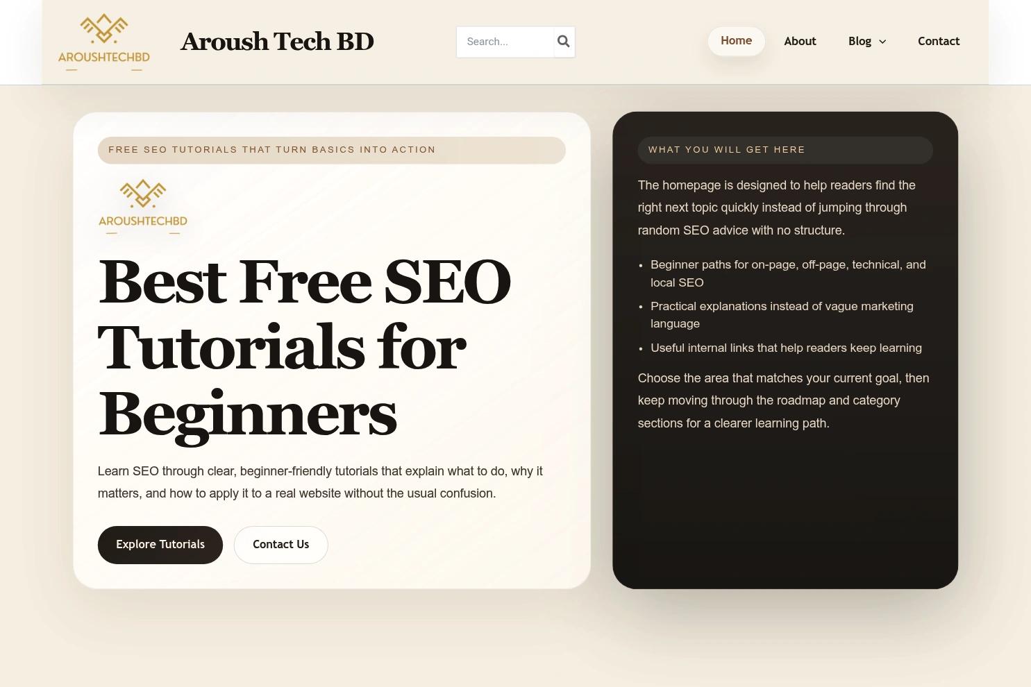 Aroush Tech website screenshot