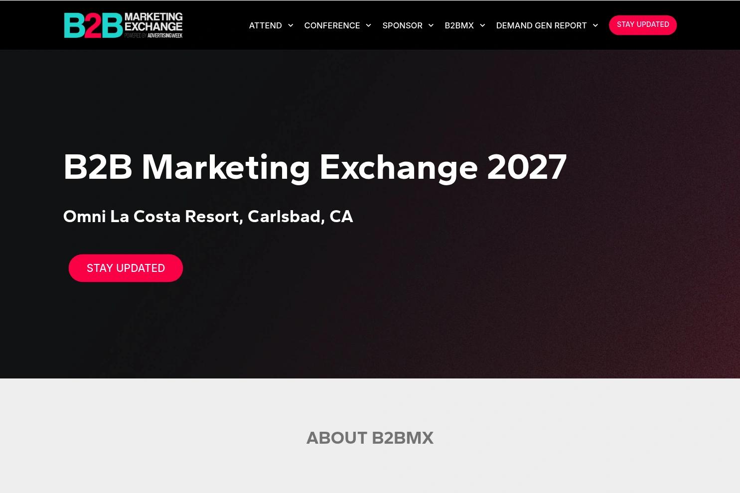 B2B Marketing Exchange website screenshot