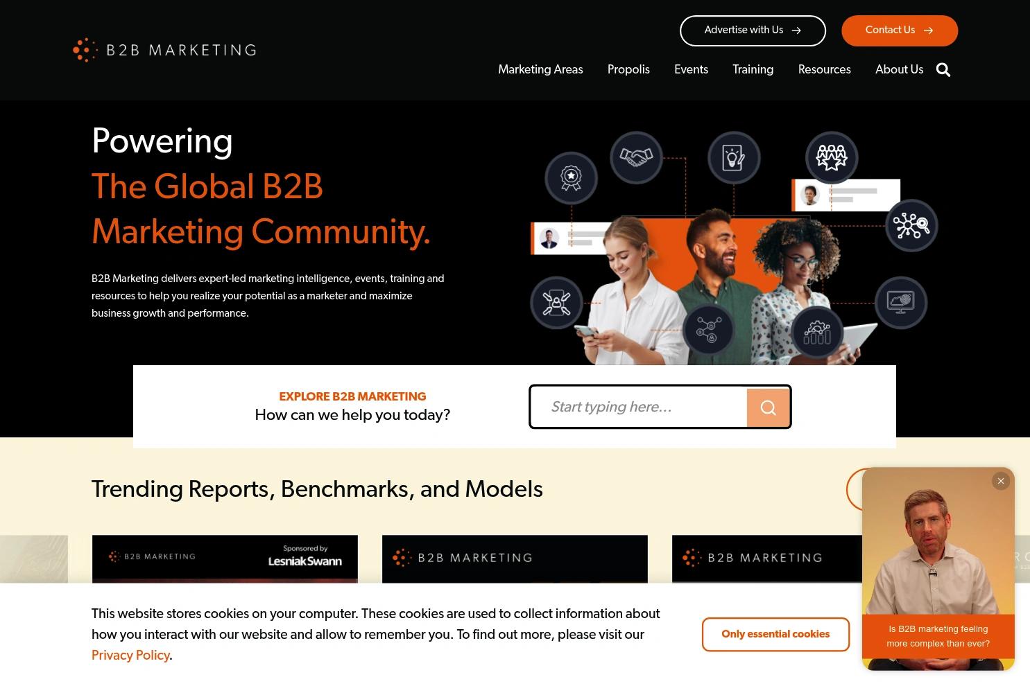 B2B Marketing website screenshot