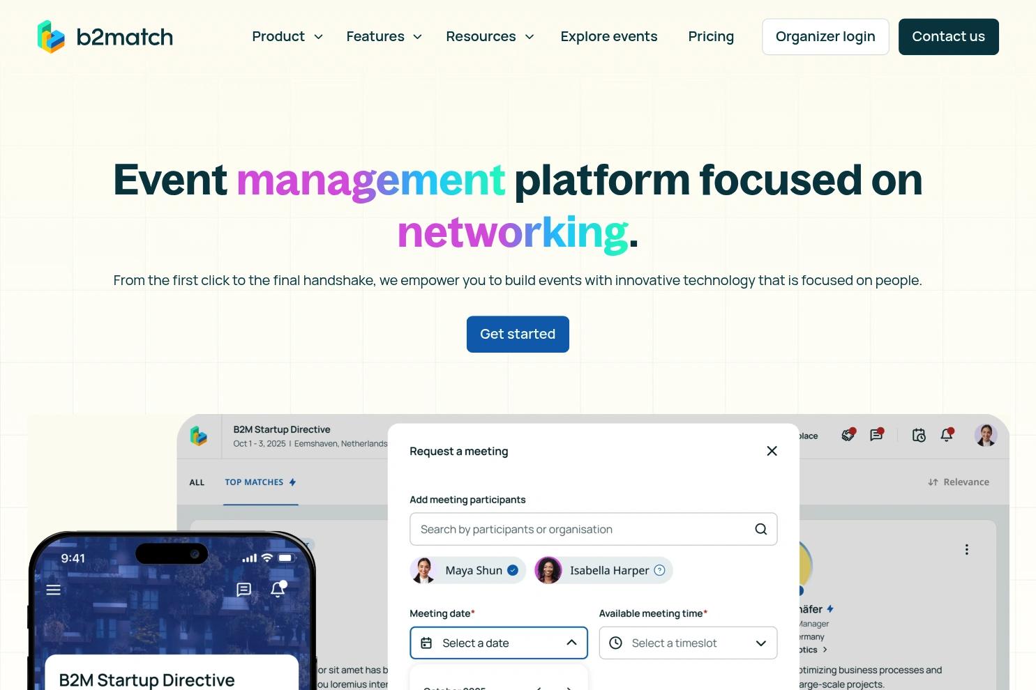 b2match website screenshot
