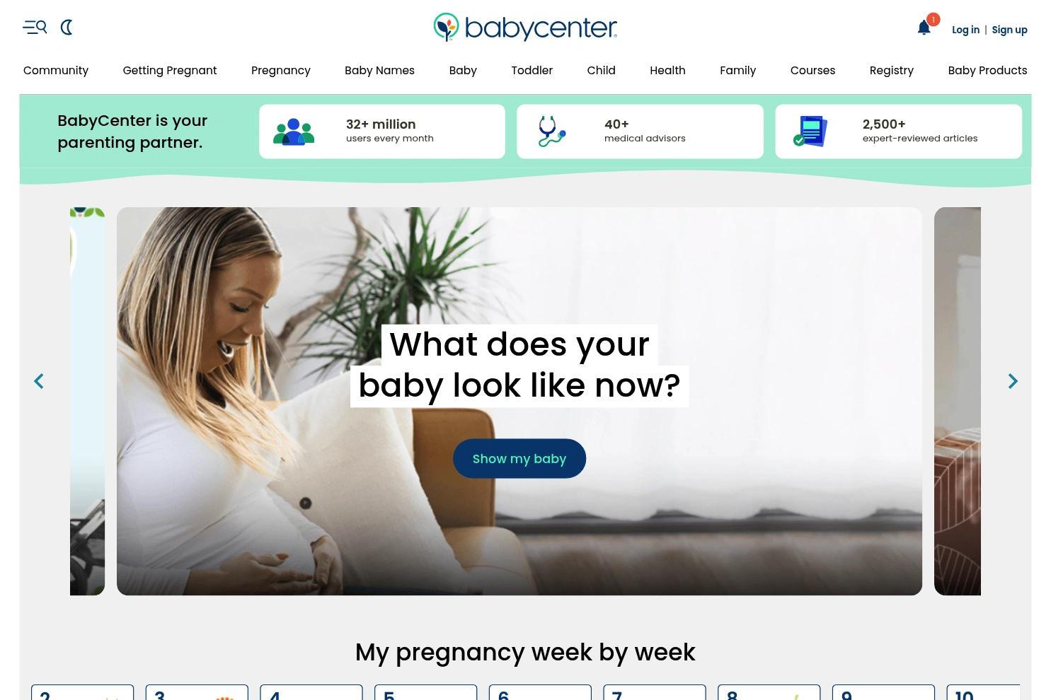 BabyCenter website screenshot