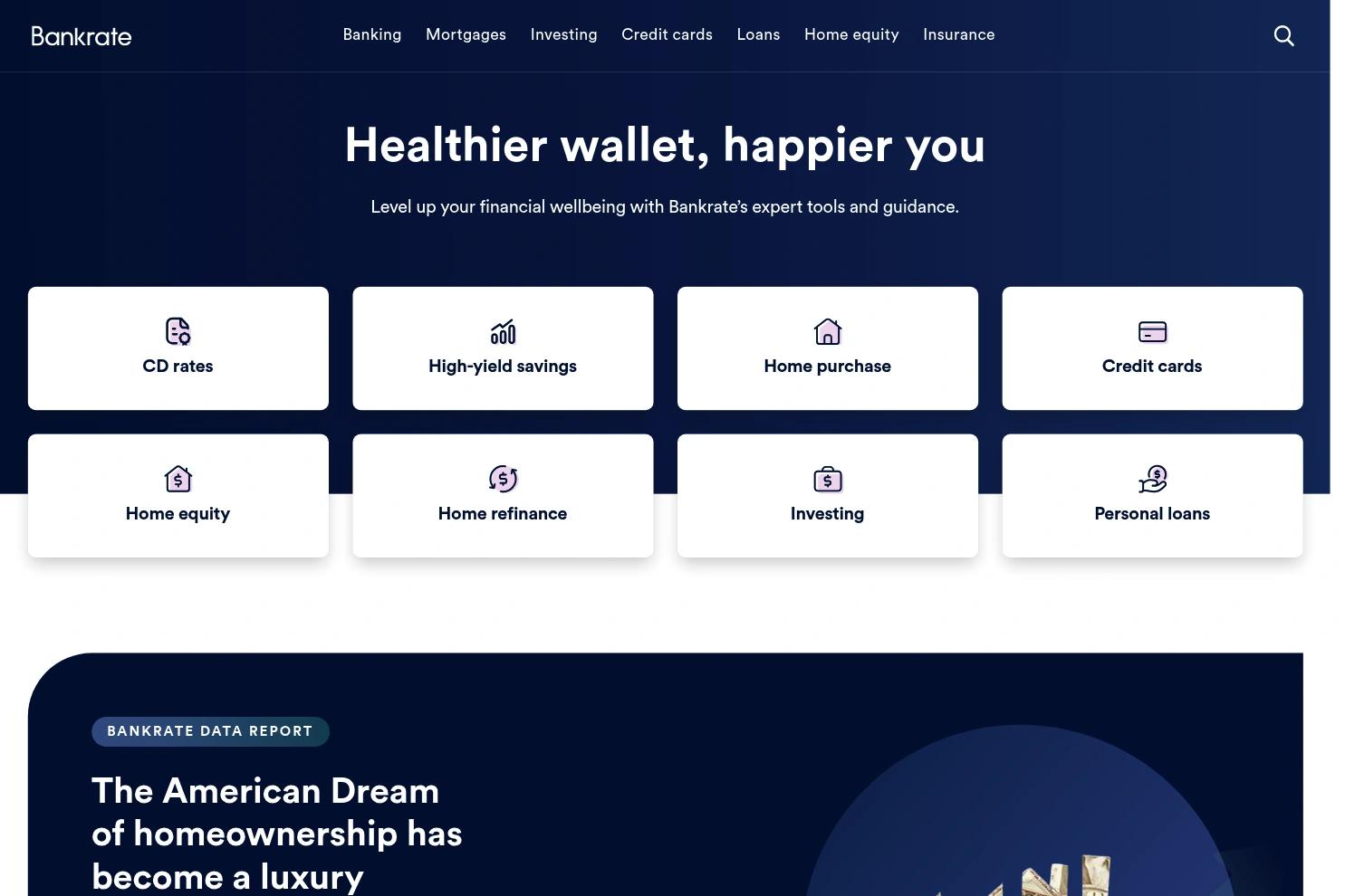 Bankrate website screenshot