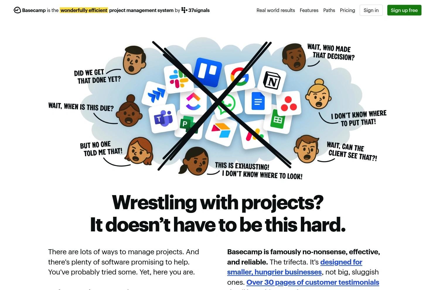 Basecamp website screenshot