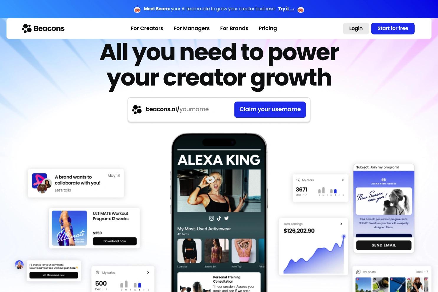 Beacons website screenshot