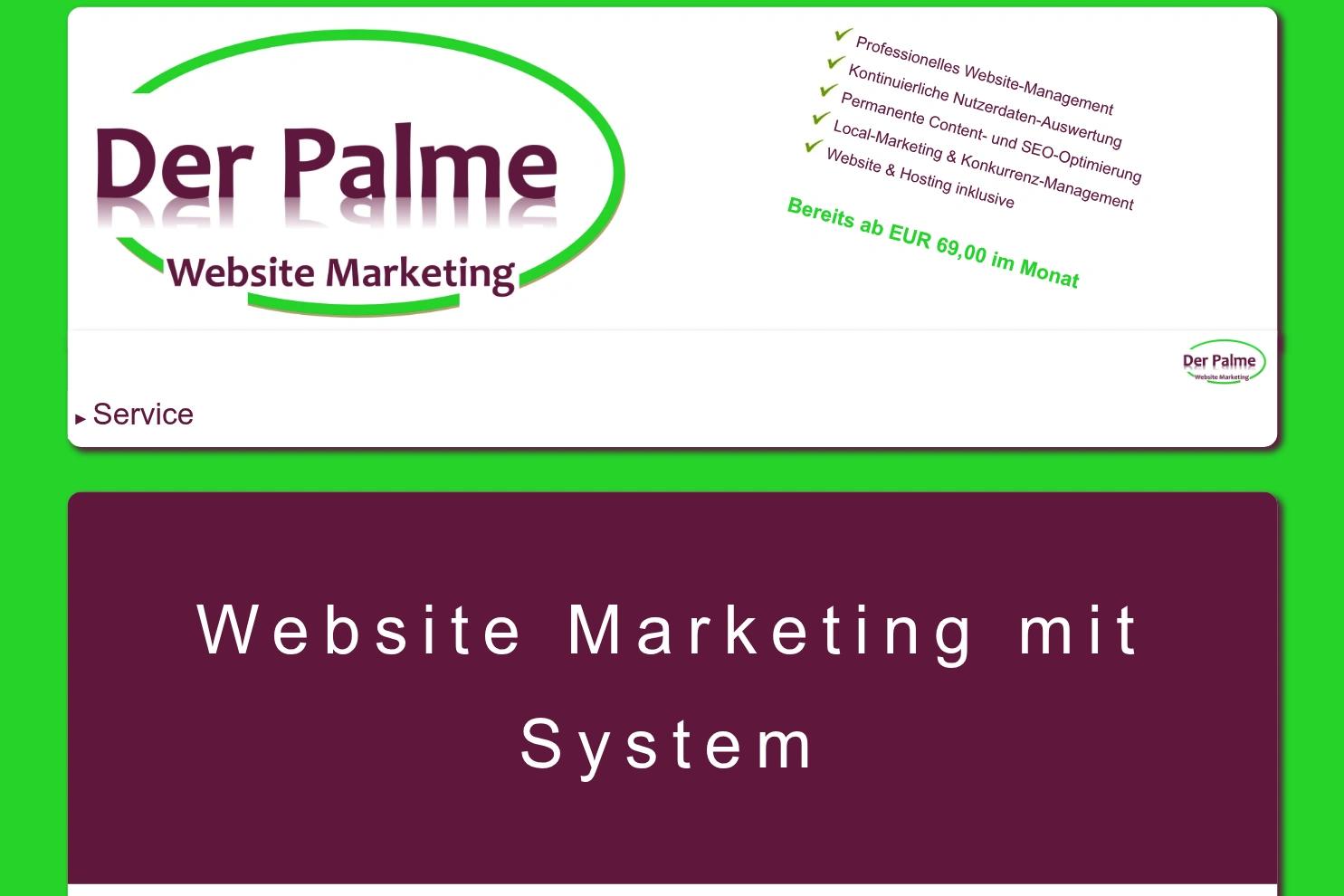 Der Palme website screenshot