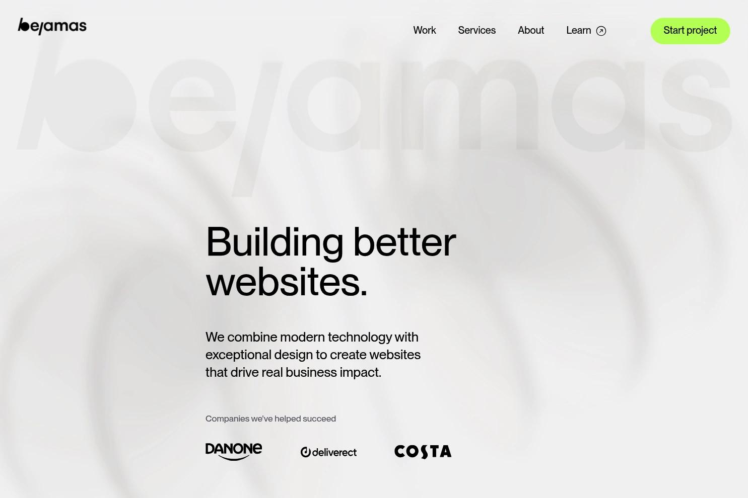 Bejamas website screenshot