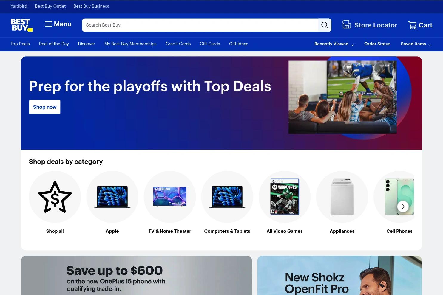 Best Buy website screenshot