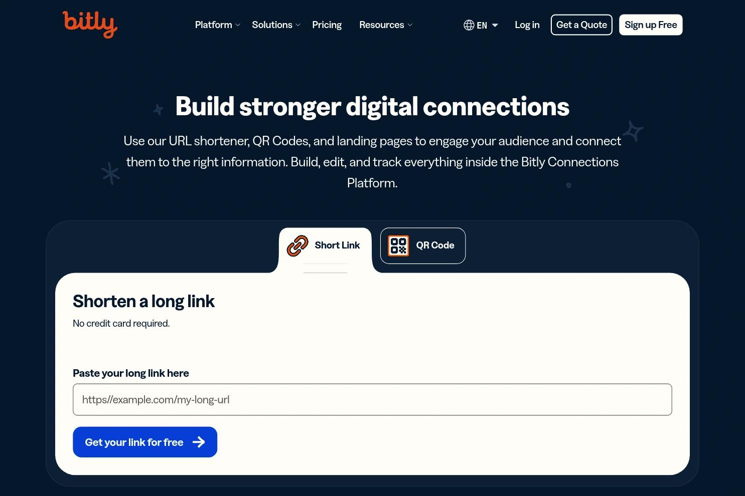 Bitly website screenshot