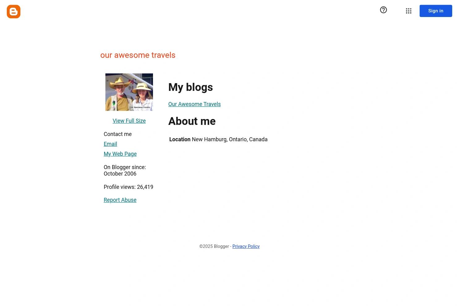 Blogger.com website screenshot