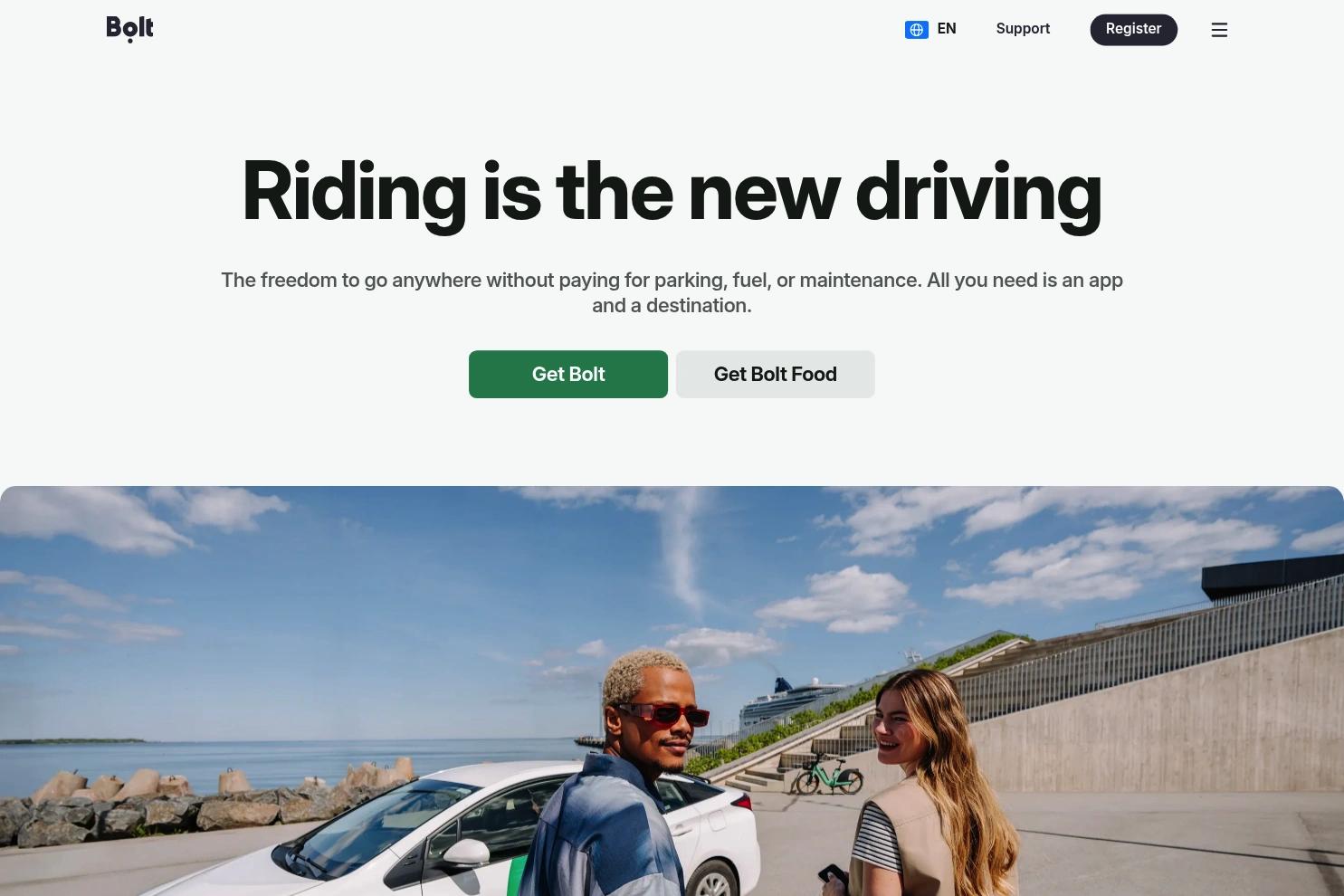 Bolt website screenshot