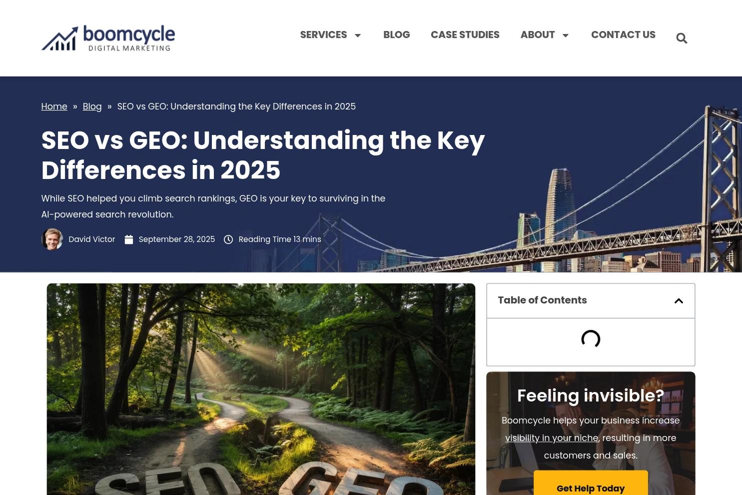 Boomcycle Digital Marketing website screenshot