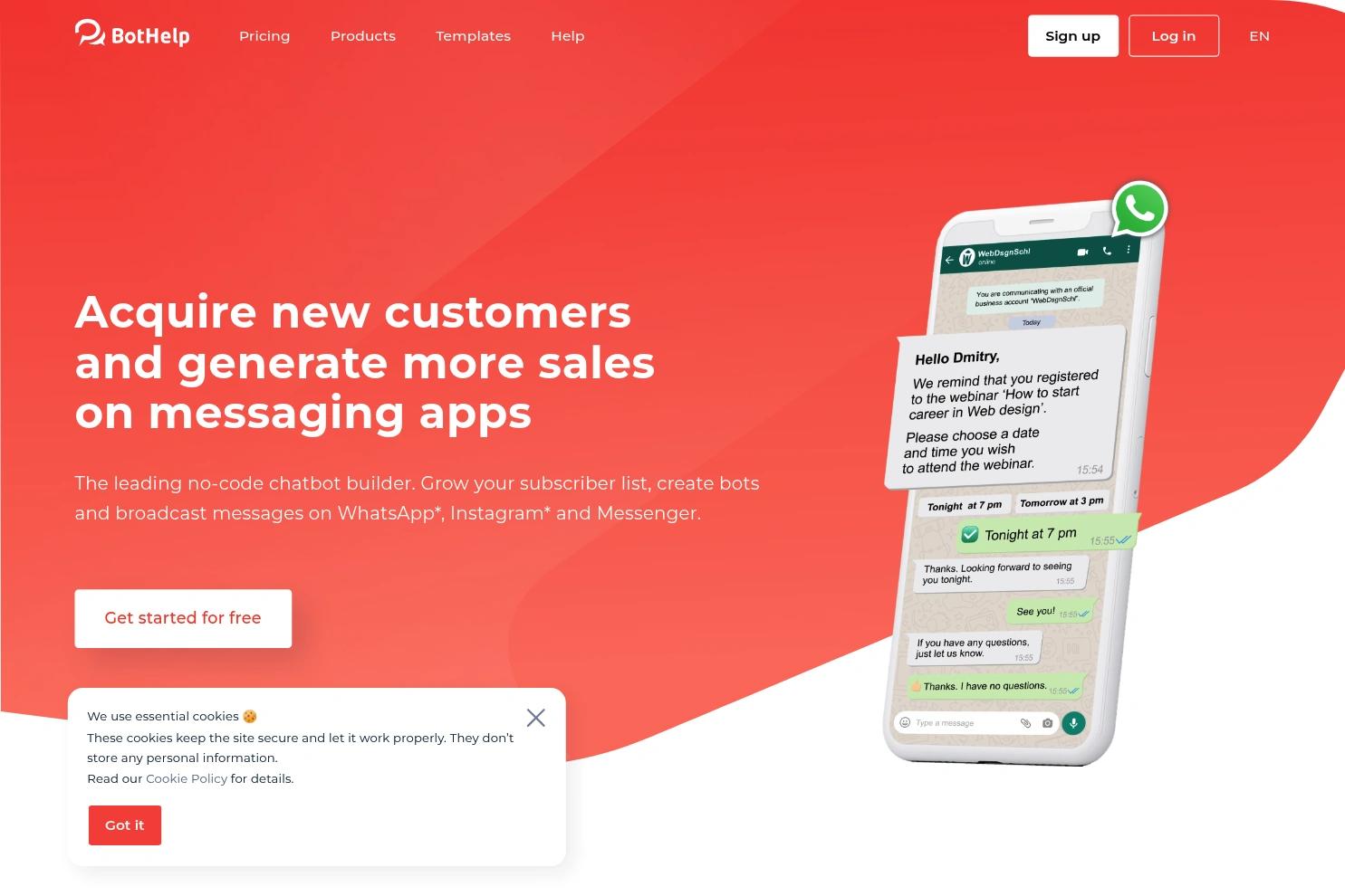 BotHelp website screenshot