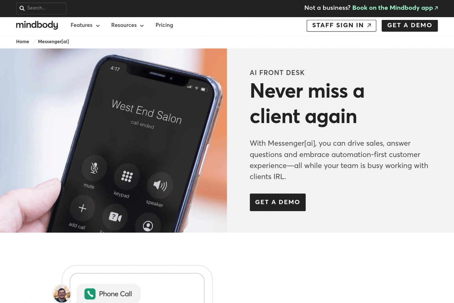 Messenger[ai] website screenshot