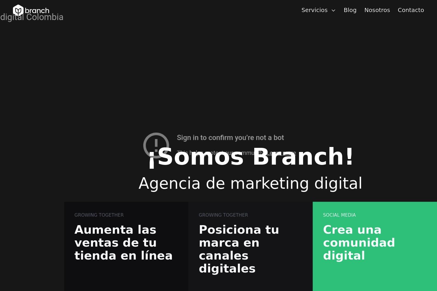 Branch website screenshot