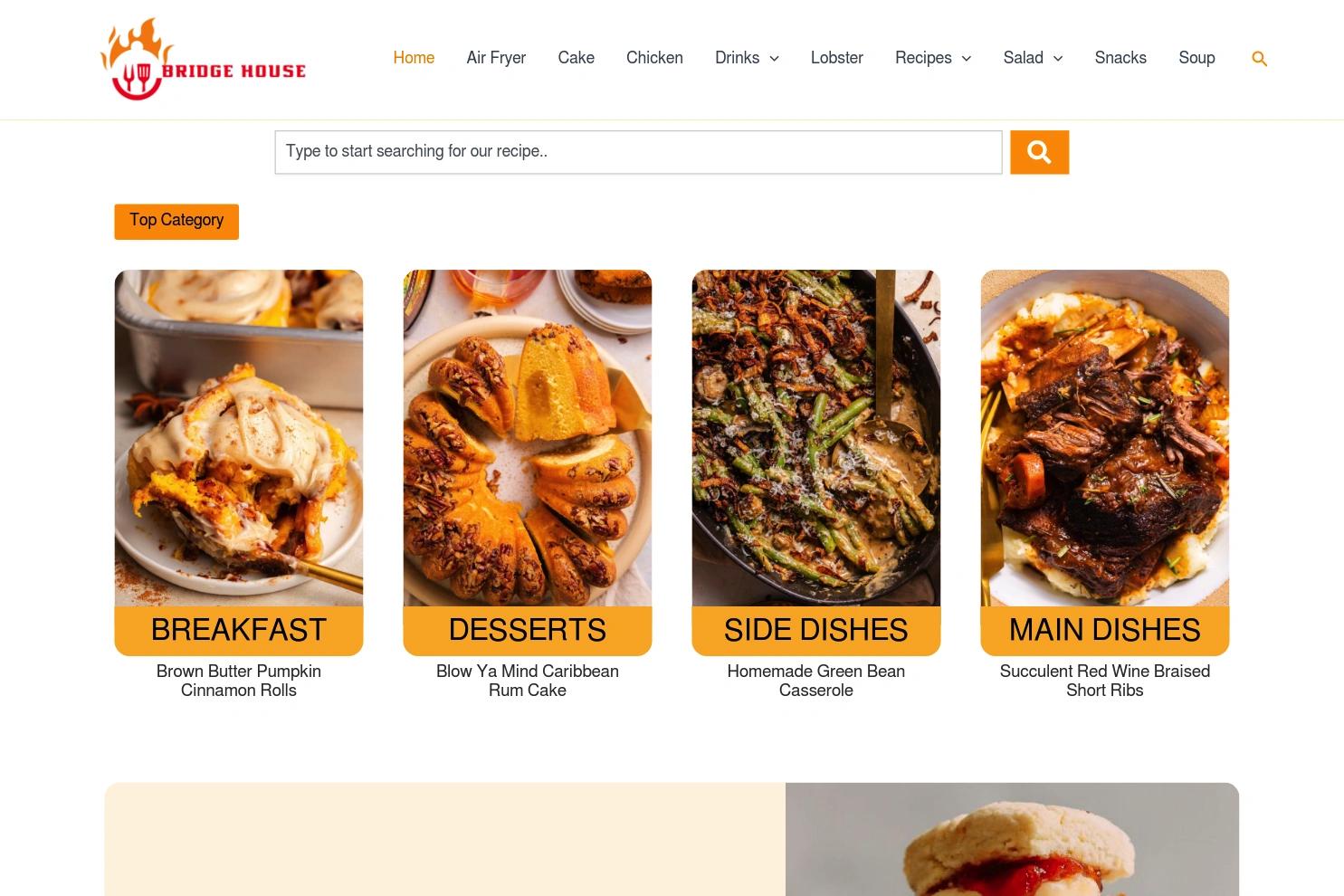 Bridge House Tavern website screenshot