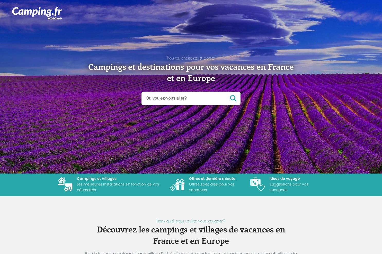 Camping France website screenshot