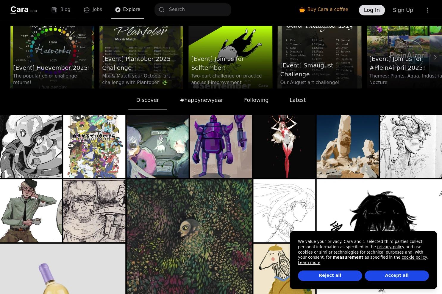 Cara website screenshot