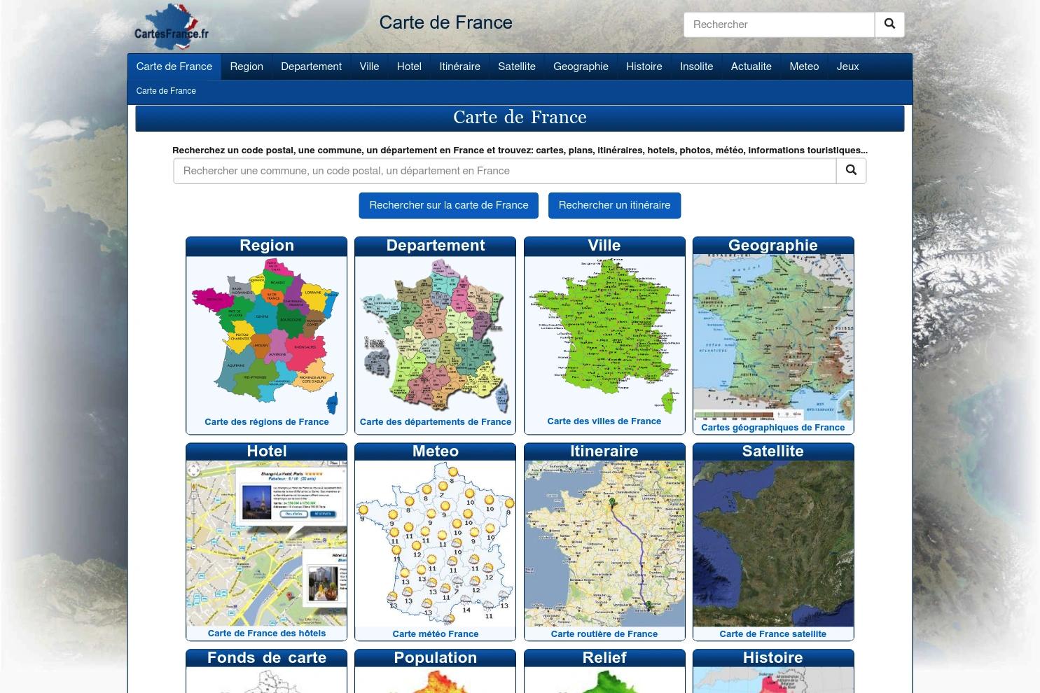 Carte France website screenshot