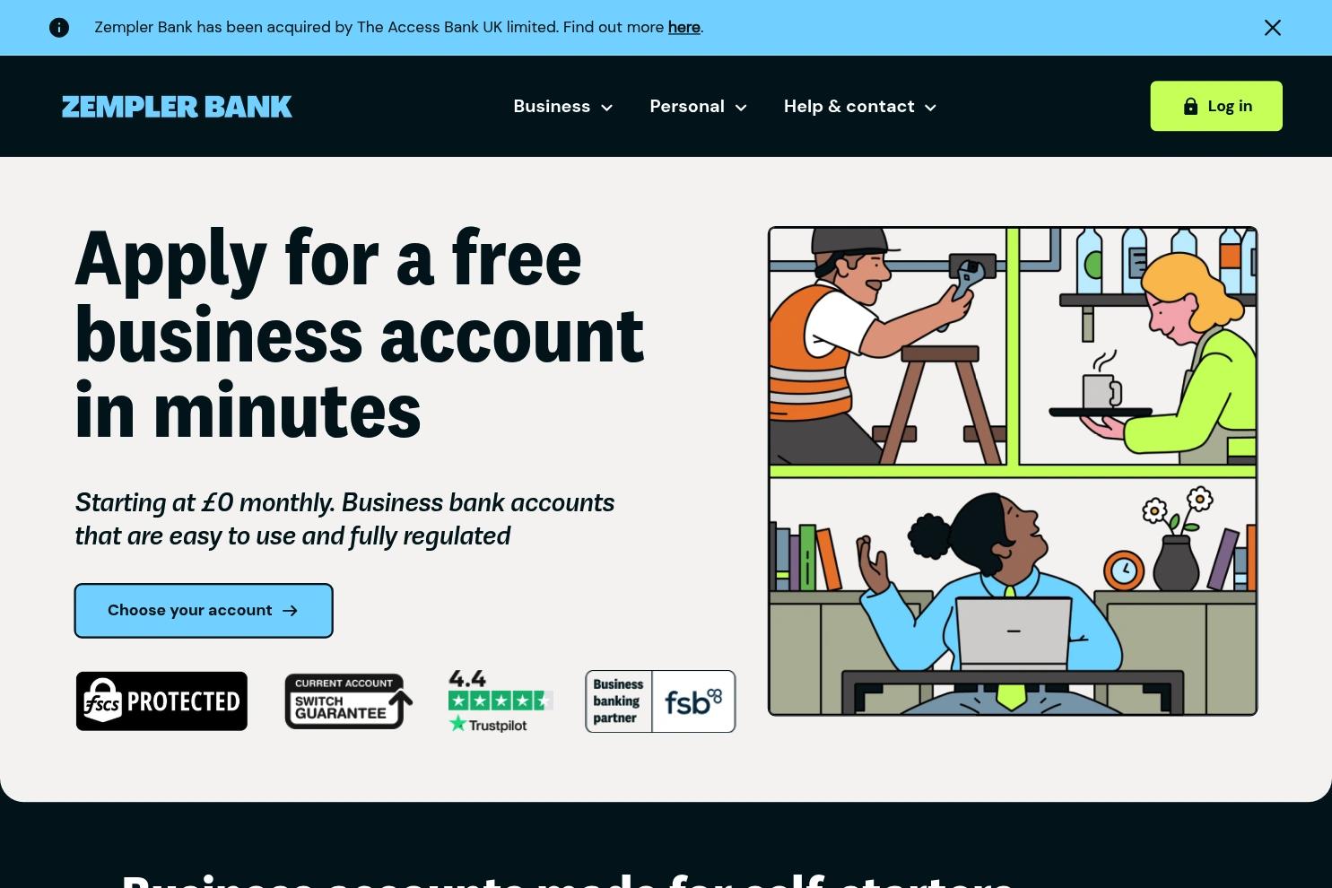 Zempler Bank website screenshot