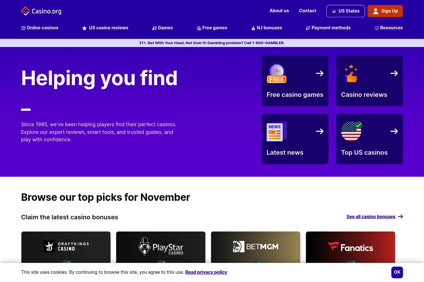 Casino.org website screenshot