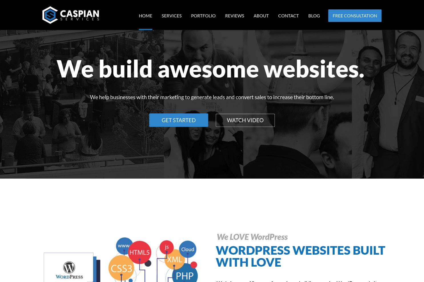 Caspian Services website screenshot