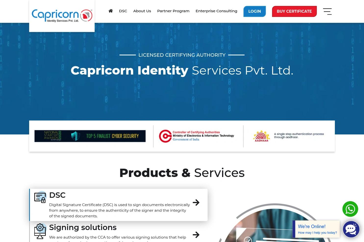 Capricorn CA website screenshot