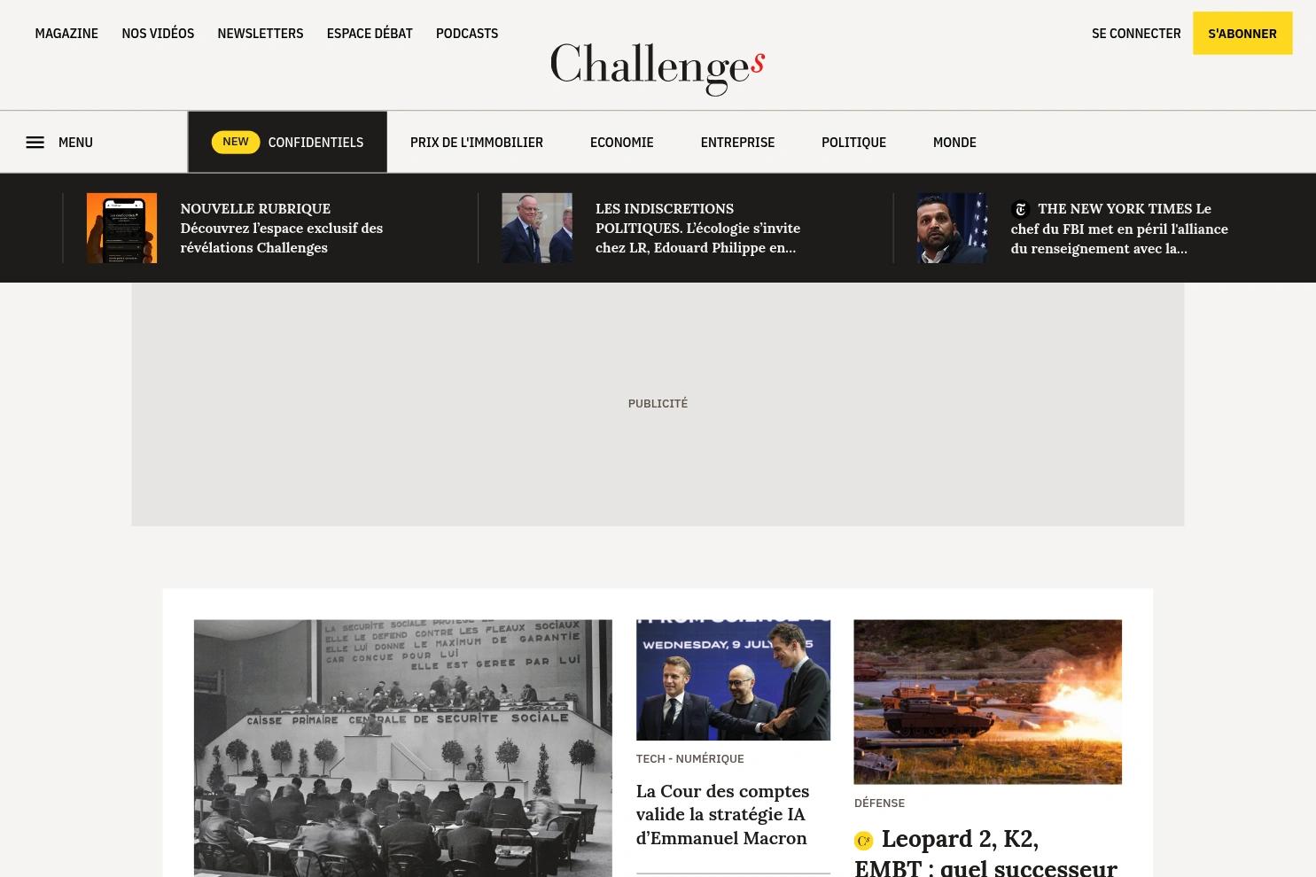 Challenges website screenshot