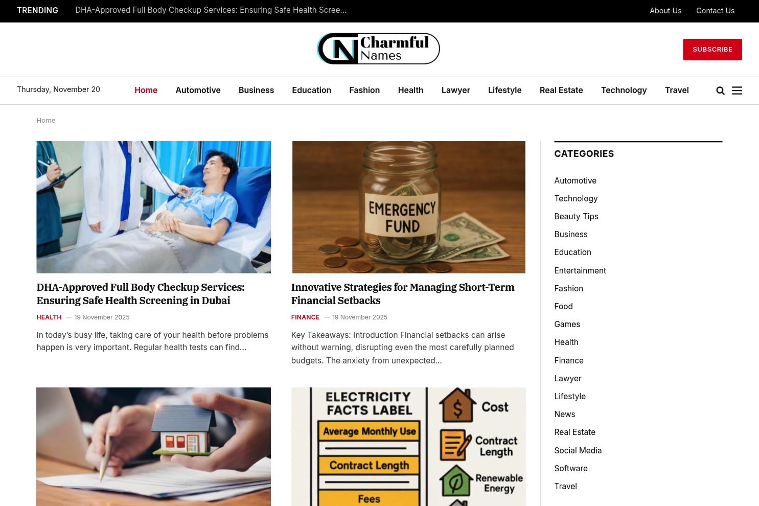 Charmful Names website screenshot