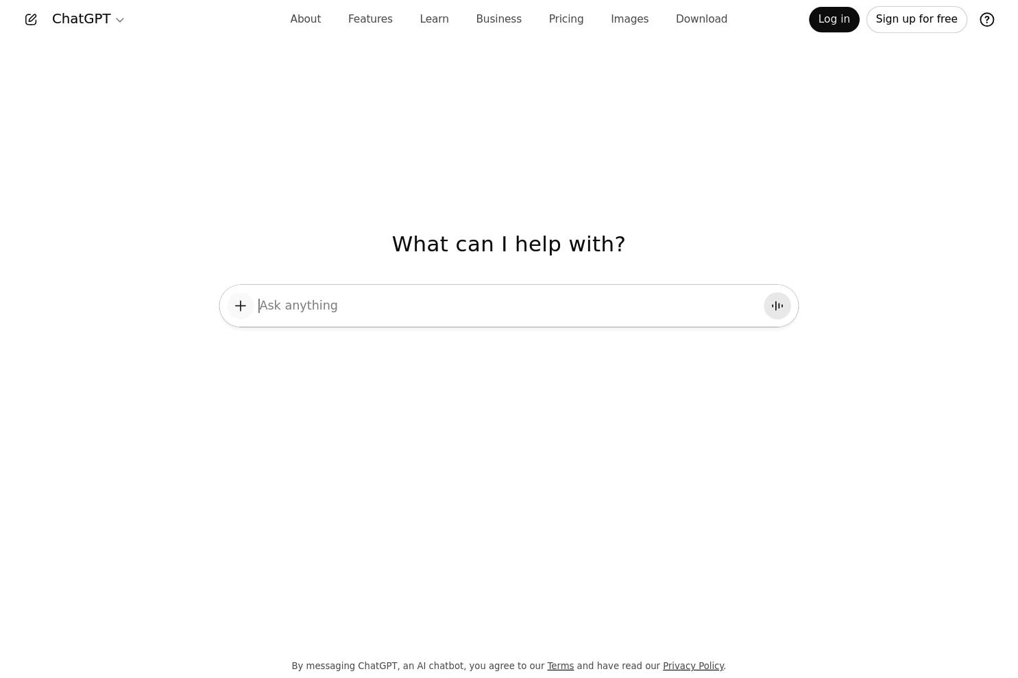 ChatGPT website screenshot