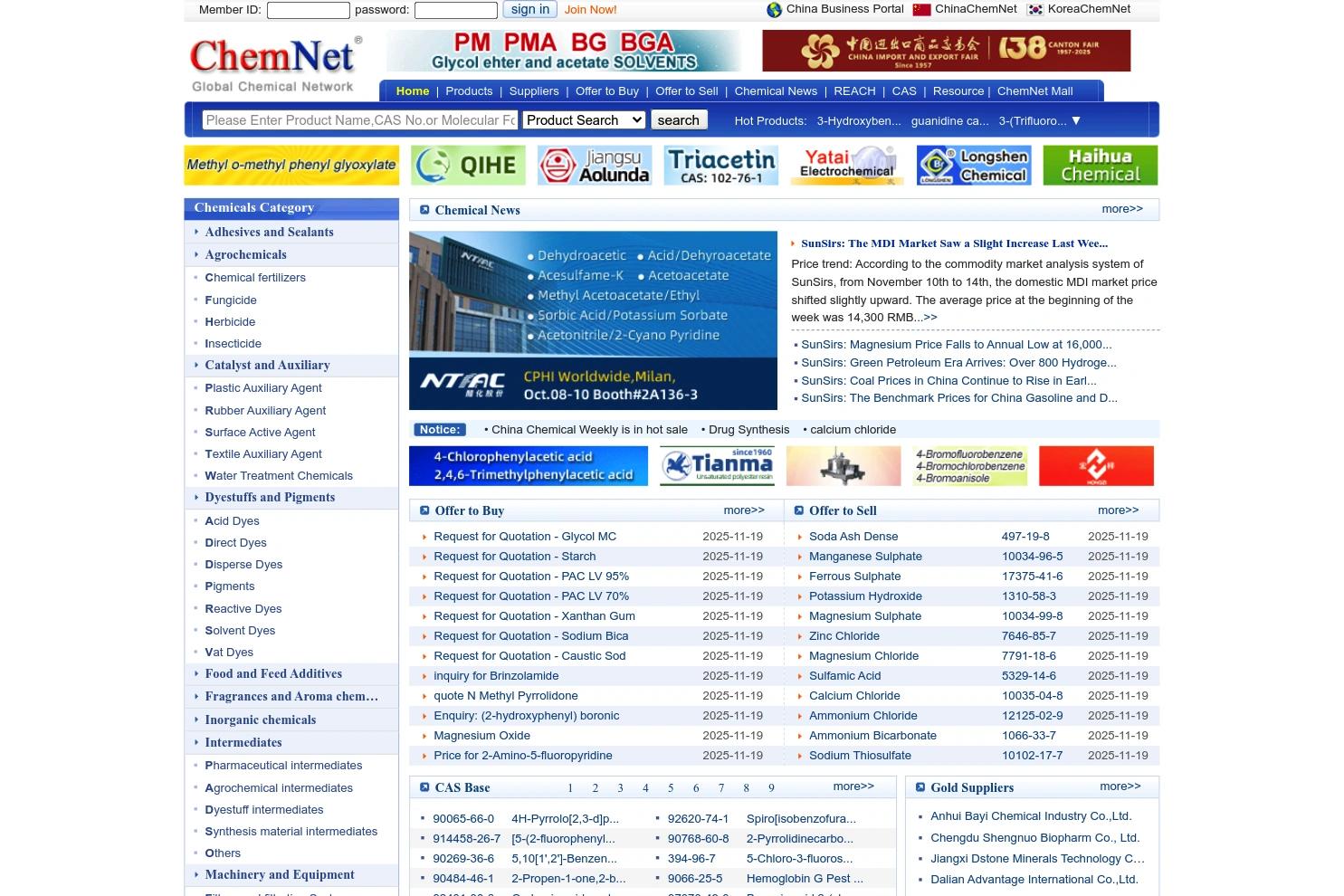 ChemNet website screenshot