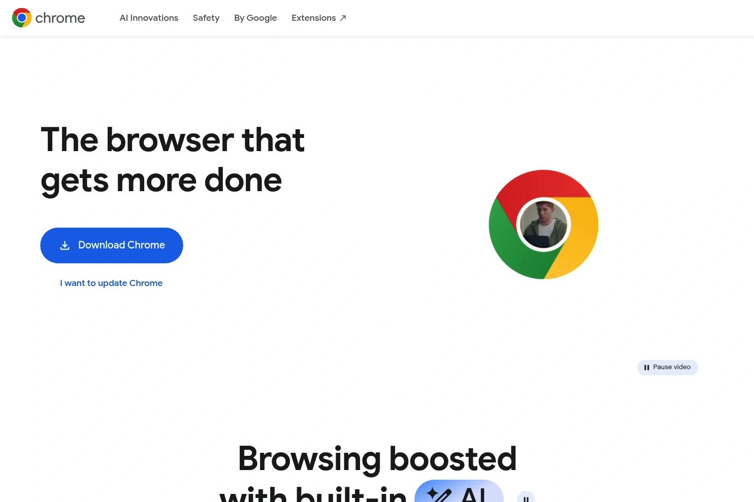 Google Chrome website screenshot