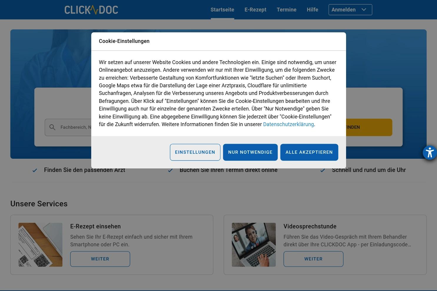 CLICKDOC website screenshot