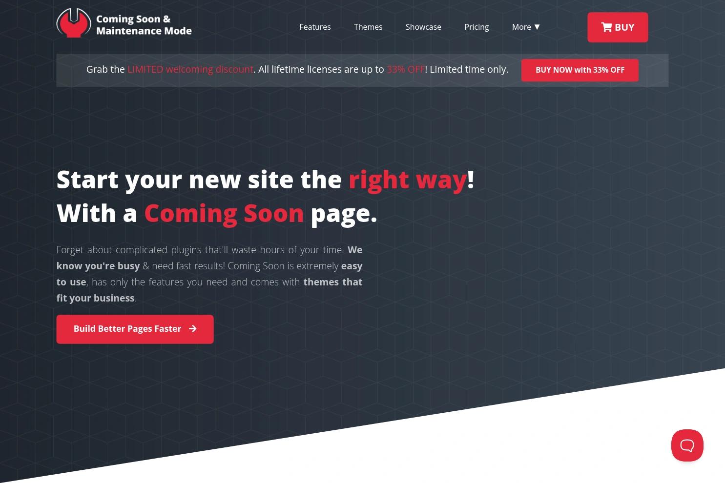 Coming Soon PRO website screenshot