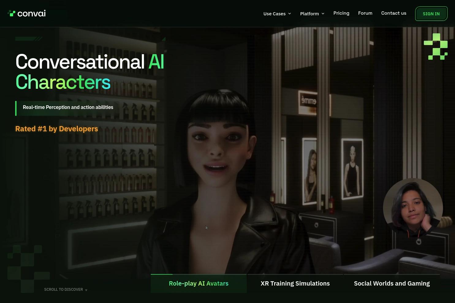 Convai website screenshot