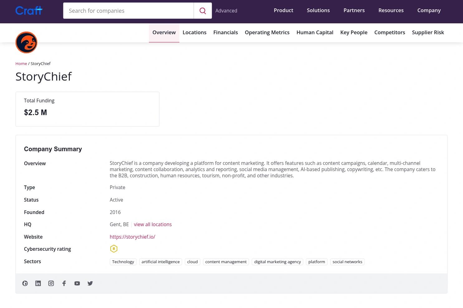 Craft website screenshot