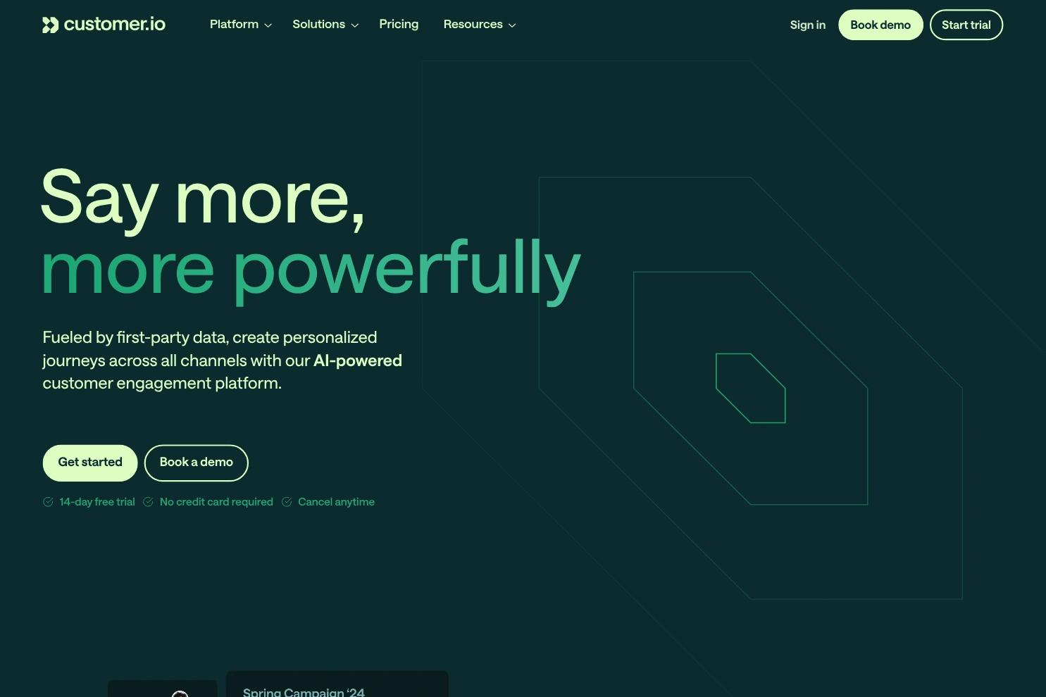 Customer.io website screenshot