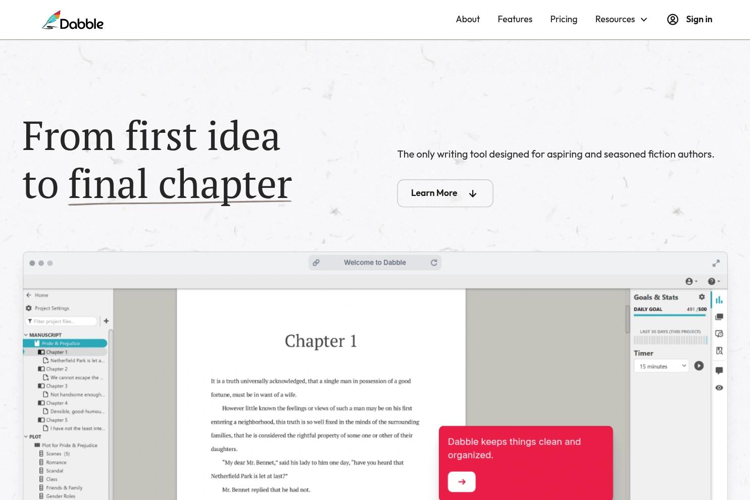 Dabble website screenshot