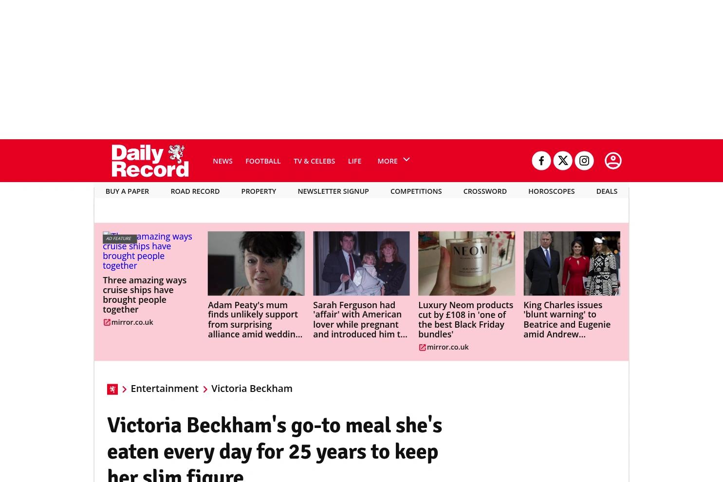 Daily Record website screenshot