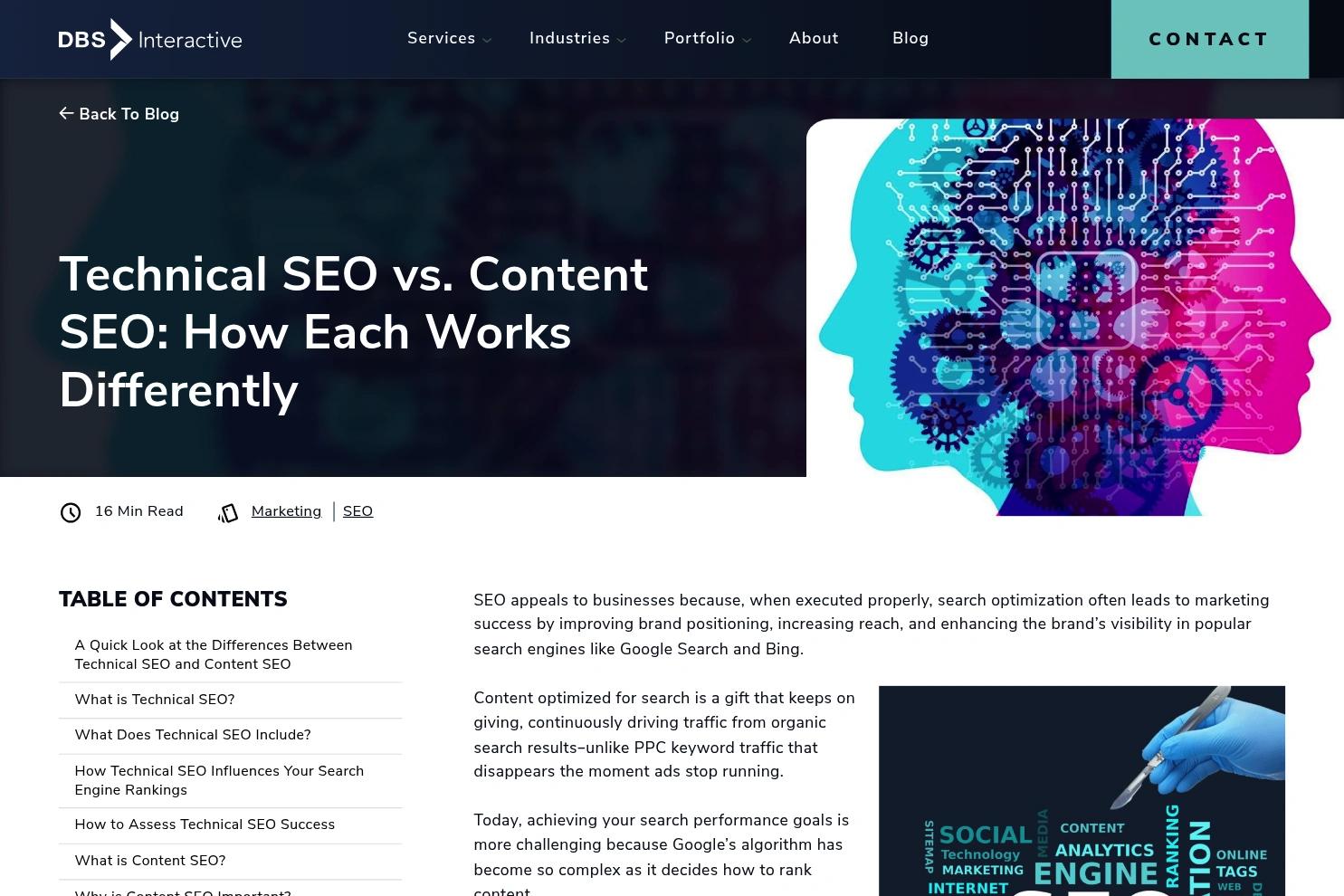 DBS Interactive website screenshot