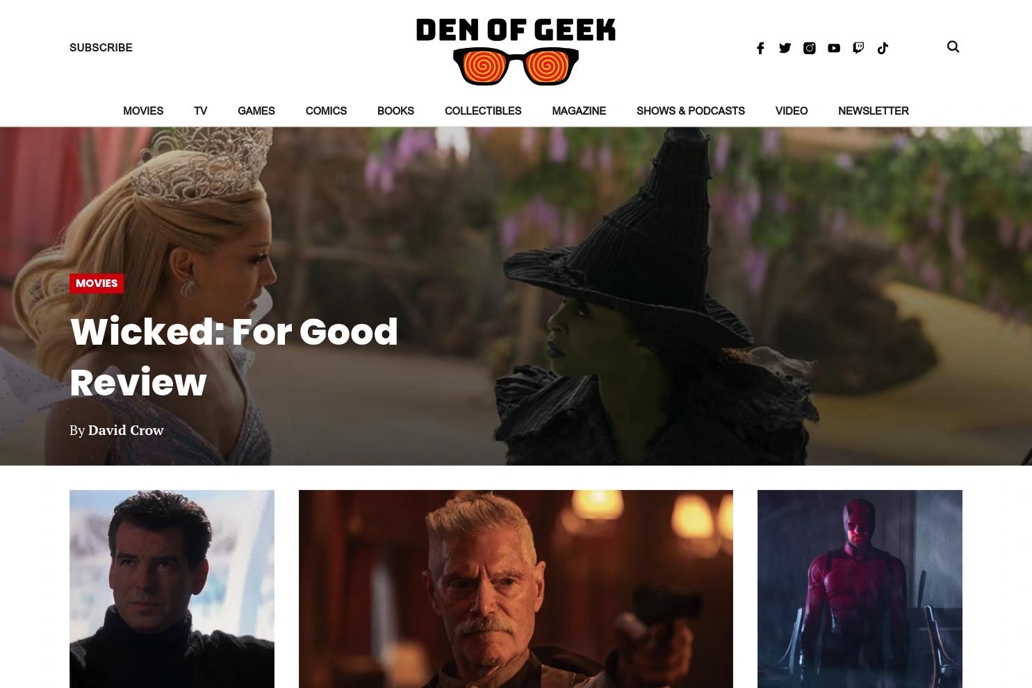 Den of Geek website screenshot