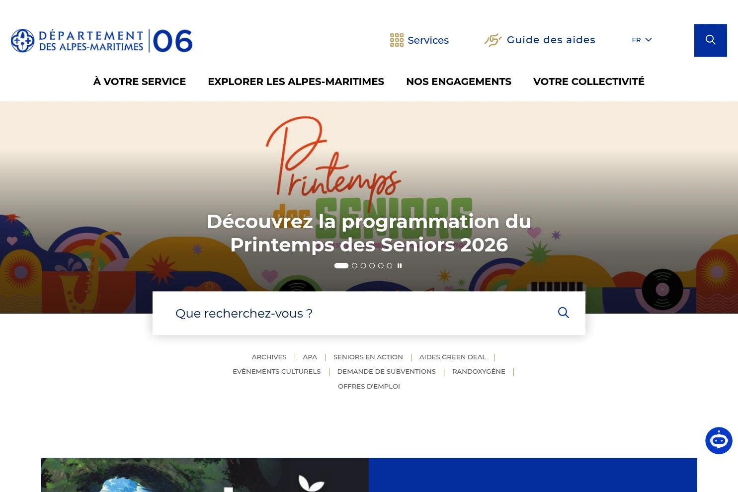 Département des Alpes-Maritimes website screenshot
