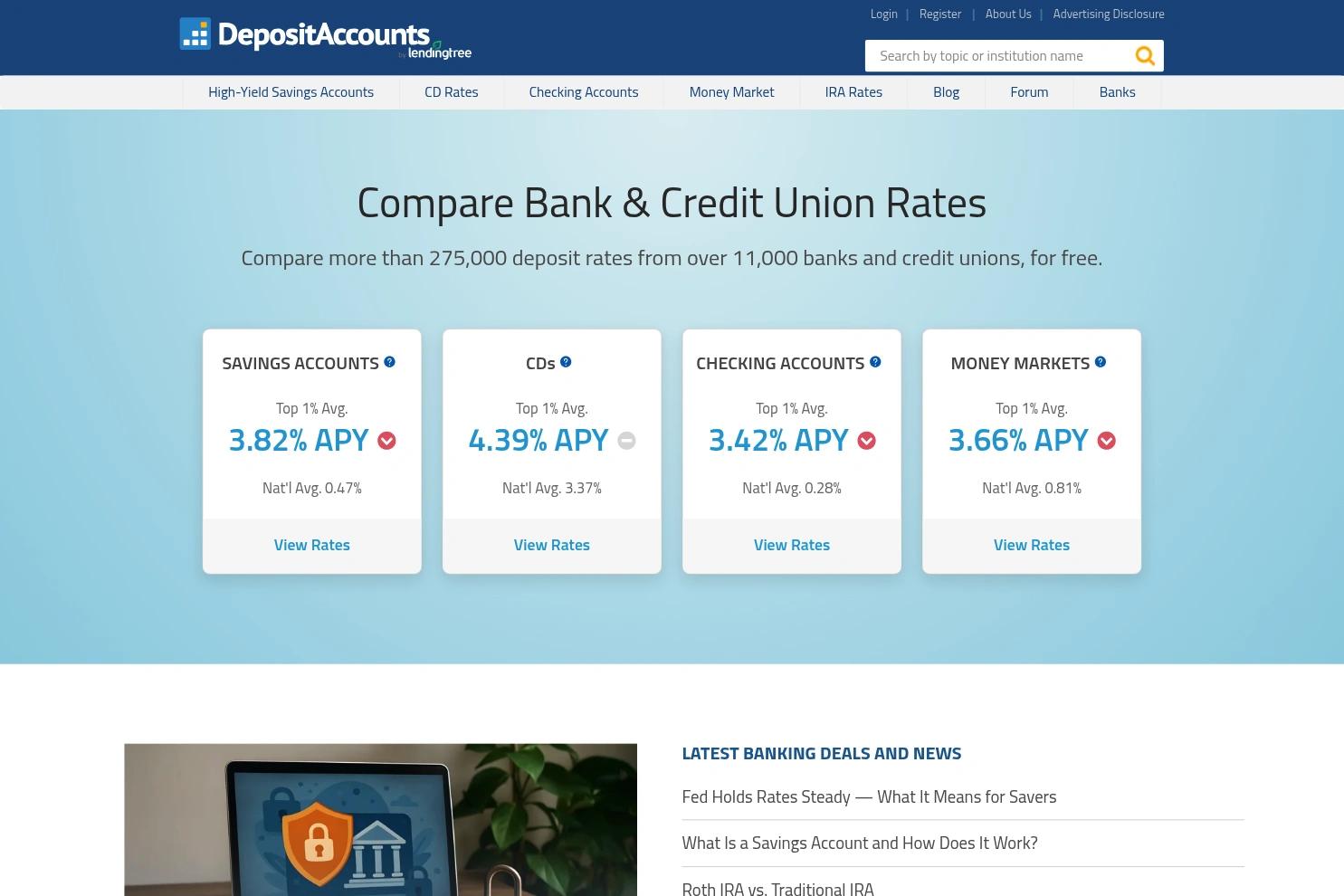 DepositAccounts website screenshot